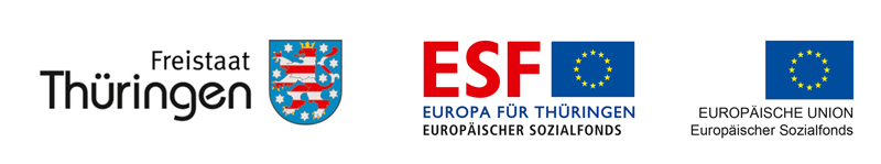 Gefördert aus Mitteln des Europäischen Sozialfonds sowie des Freistaats Thüringen 